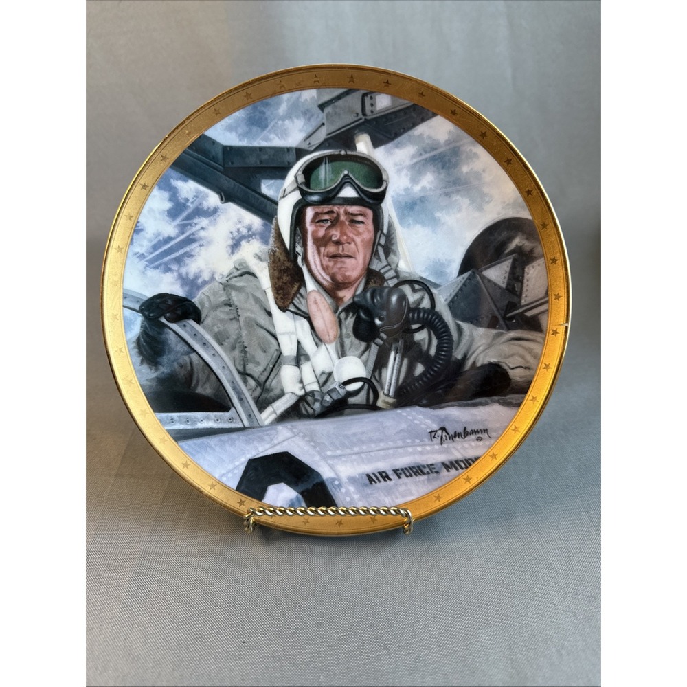 Franklin Mint John Wayne "Tribute to Jet Pilots" by R. Tenenbaum Plate Numbered‎